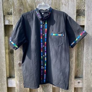 Mexican coralillo style guayabera button down shirt